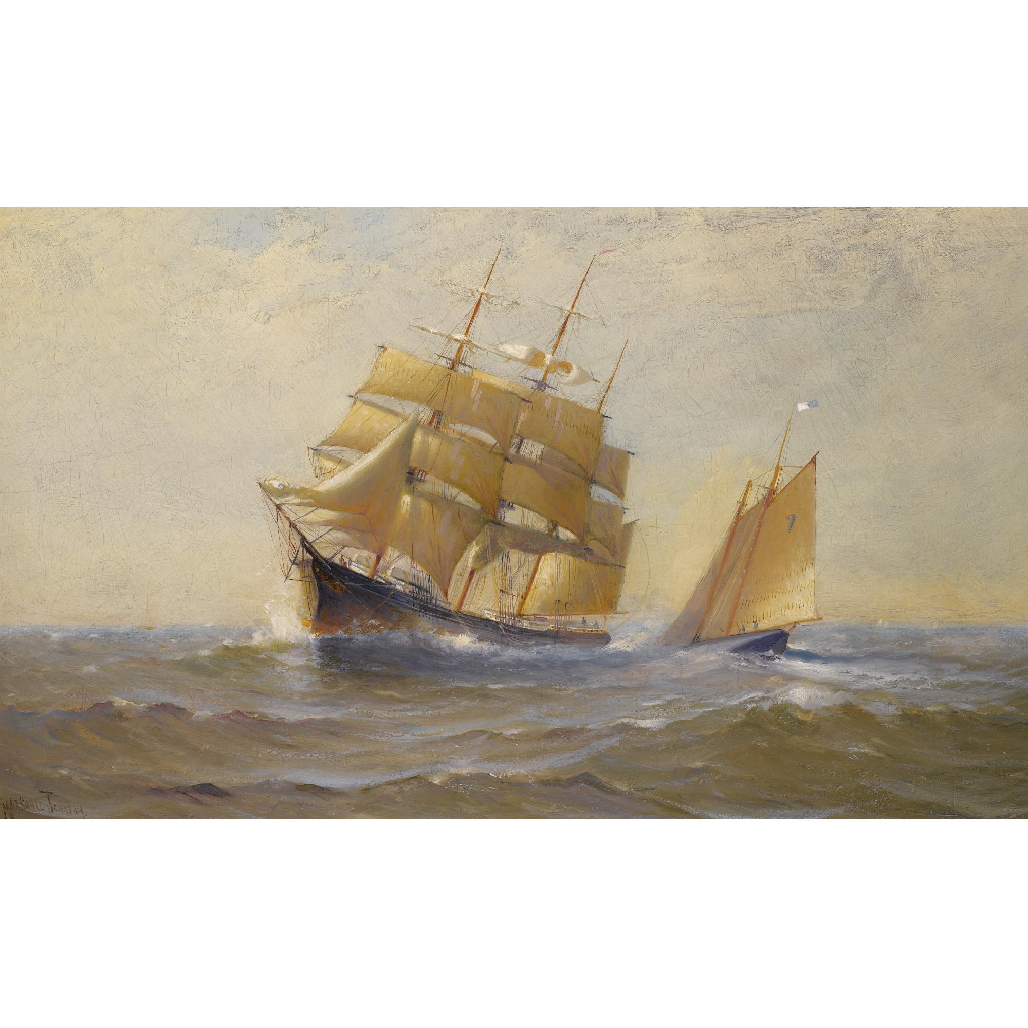 Marshall Johnson - Clipper Ship And Sailboat