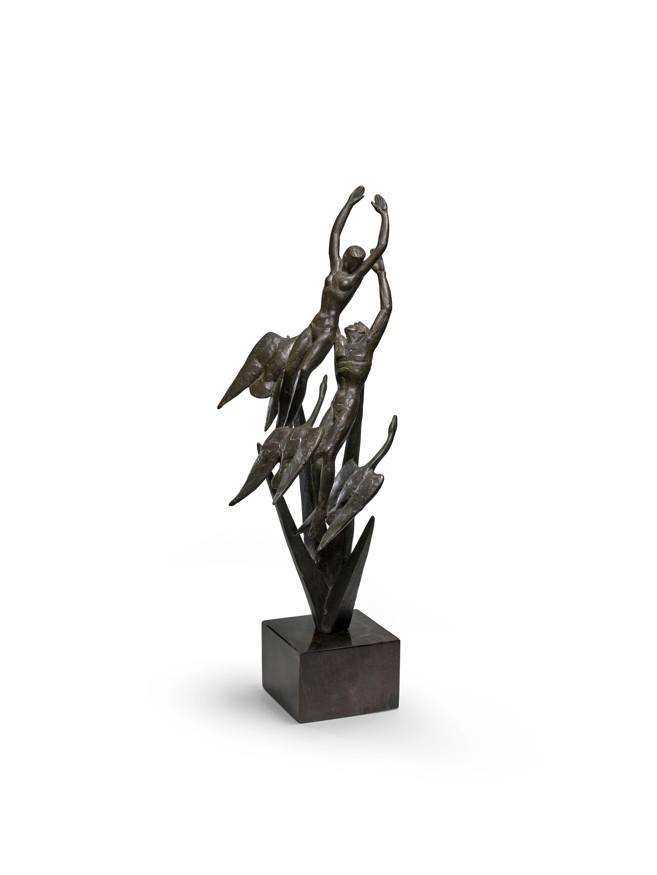 Marshall M. Fredericks - Freedom of the Human Spirit 24 1/2 in. (62.2 cm.) high, on a 4 in. (10.2 cm.) high marble base