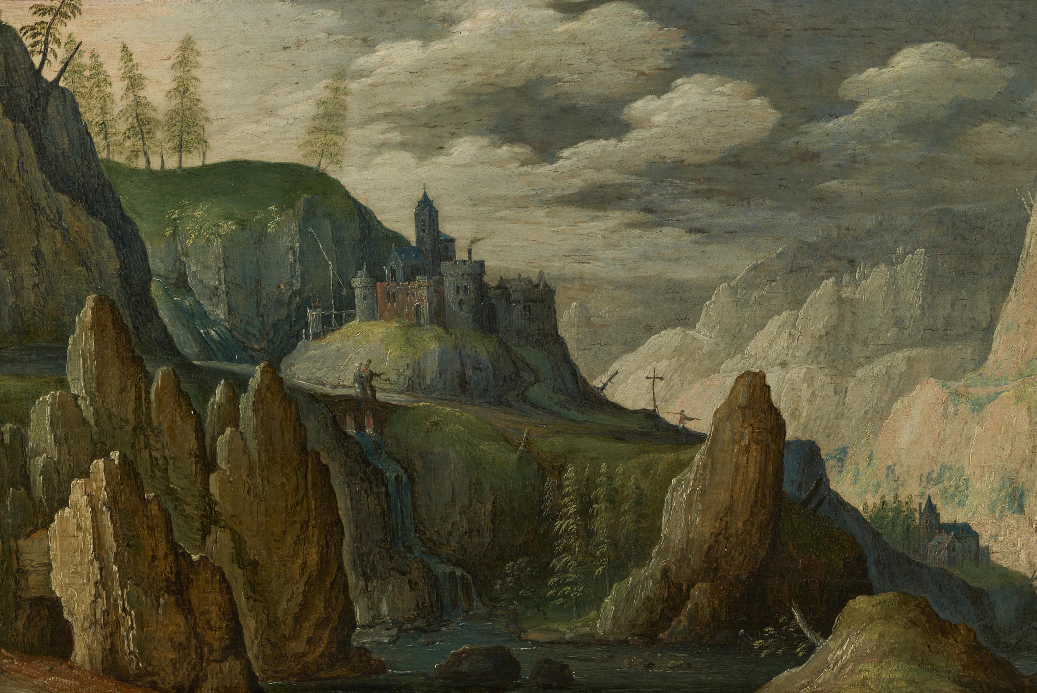 Marten Rijckaert - Gebirgslandschaft mit Burgen.