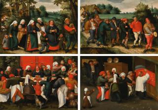 Marten Van Cleve The Elder - The Procession Of The Bride; The Procession Of The