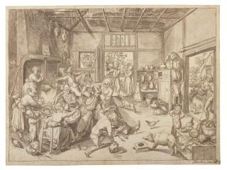 Marten Van Cleve - Soldiers raiding a peasant\'s home