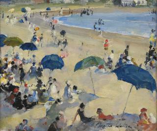 Martha Walter - A Line Of Beach Umbrellas