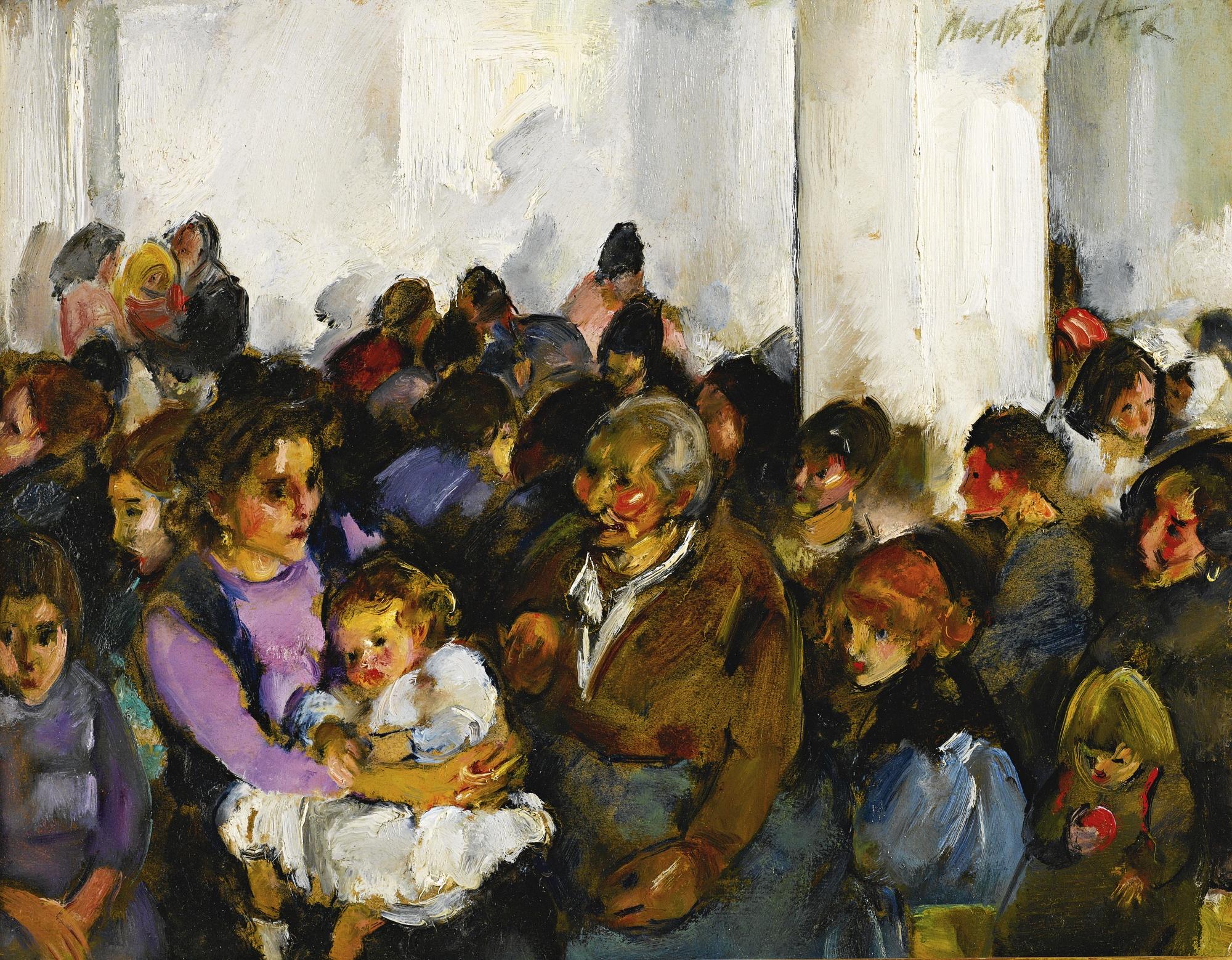 Martha Walter - Italian Group Detention Room, Ellis Island, 1922