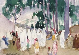 Martha Walter - Women\'S Visiting Day At The Cemetery, Beggars Lined Up Outside