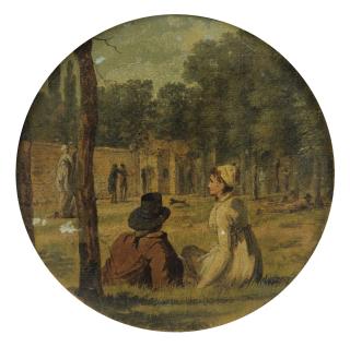 Martin Drölling - Couple D\'Élégants Dans Un Parc