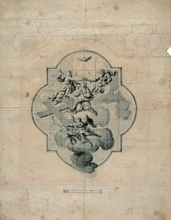 Martin Johann Schmidt - Freskoentwurf für die Krönung Mariens.