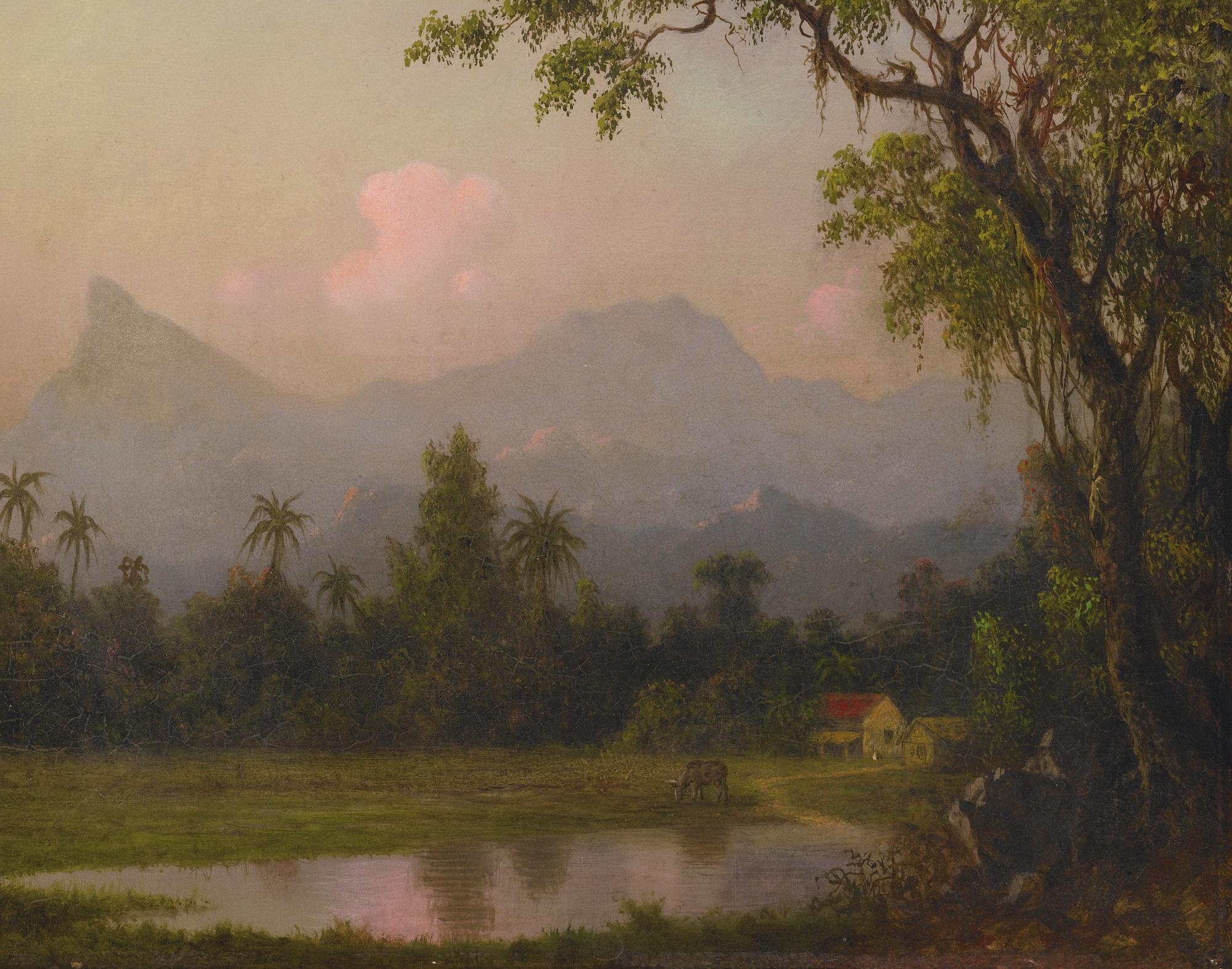 Martin Johnson Heade - South American Scene With A Cabin