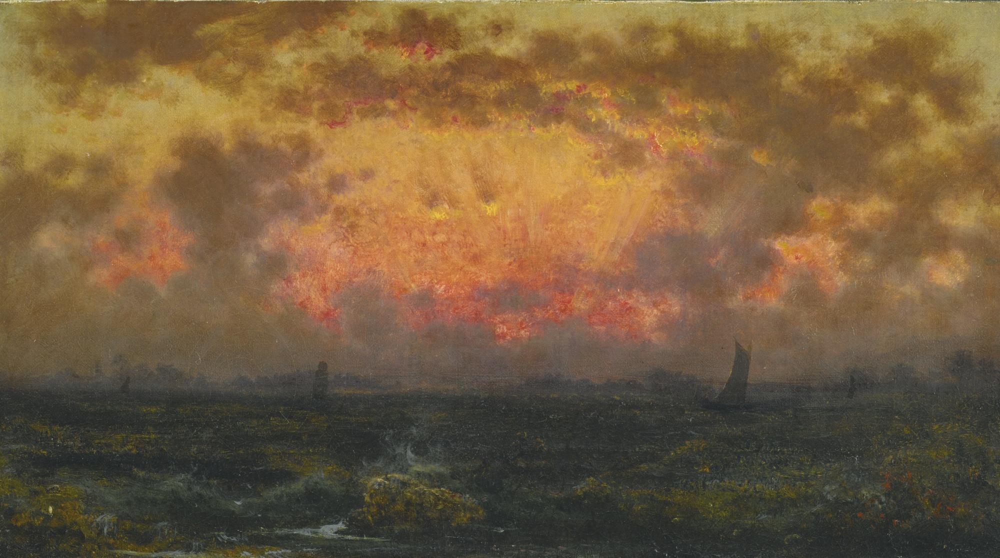 Martin Johnson Heade - Sunset On The Coast (Florida Sunset; View Of New York Harbor)