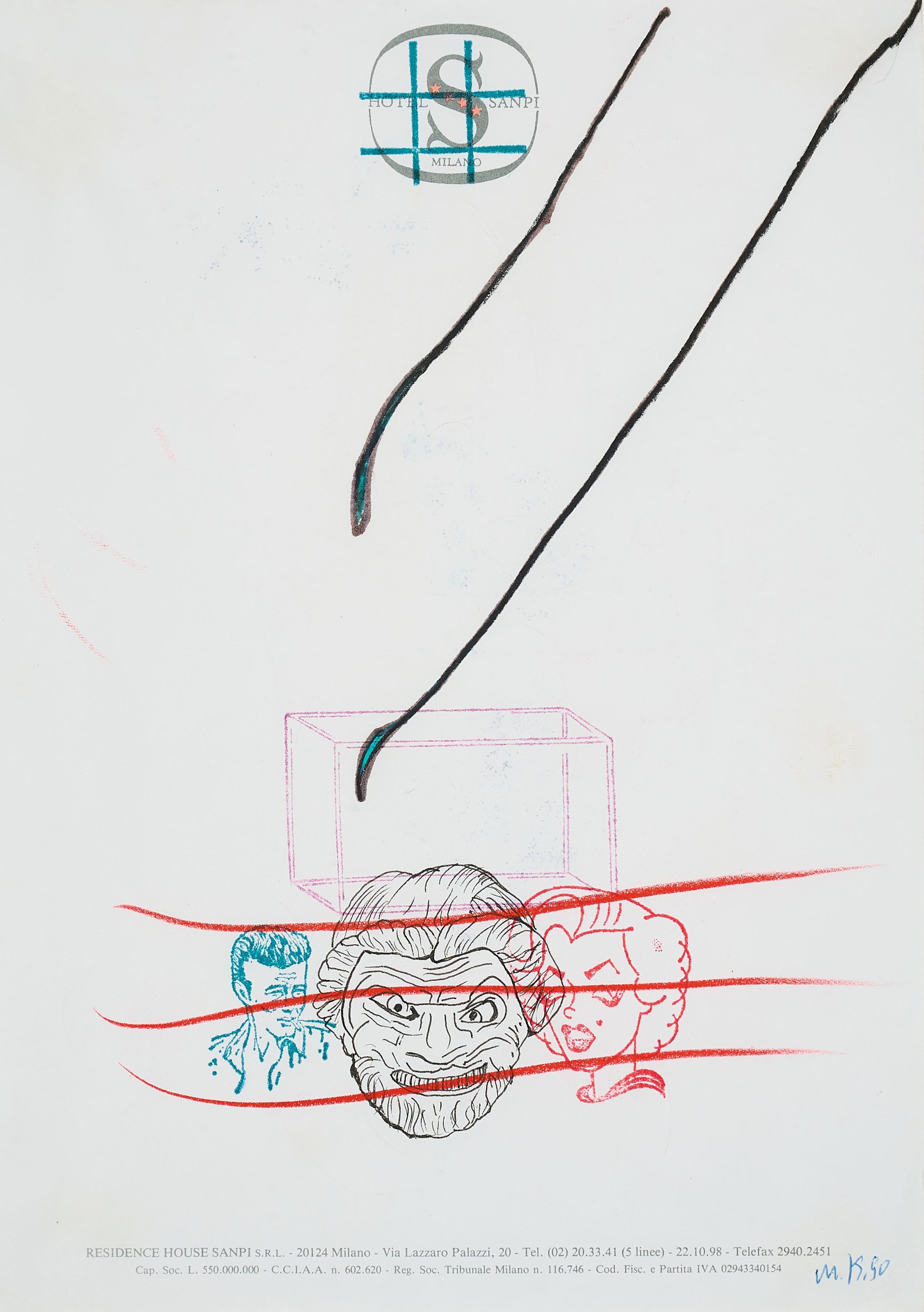 Martin Kippenberger - Hotelzeichnung, Milano.
