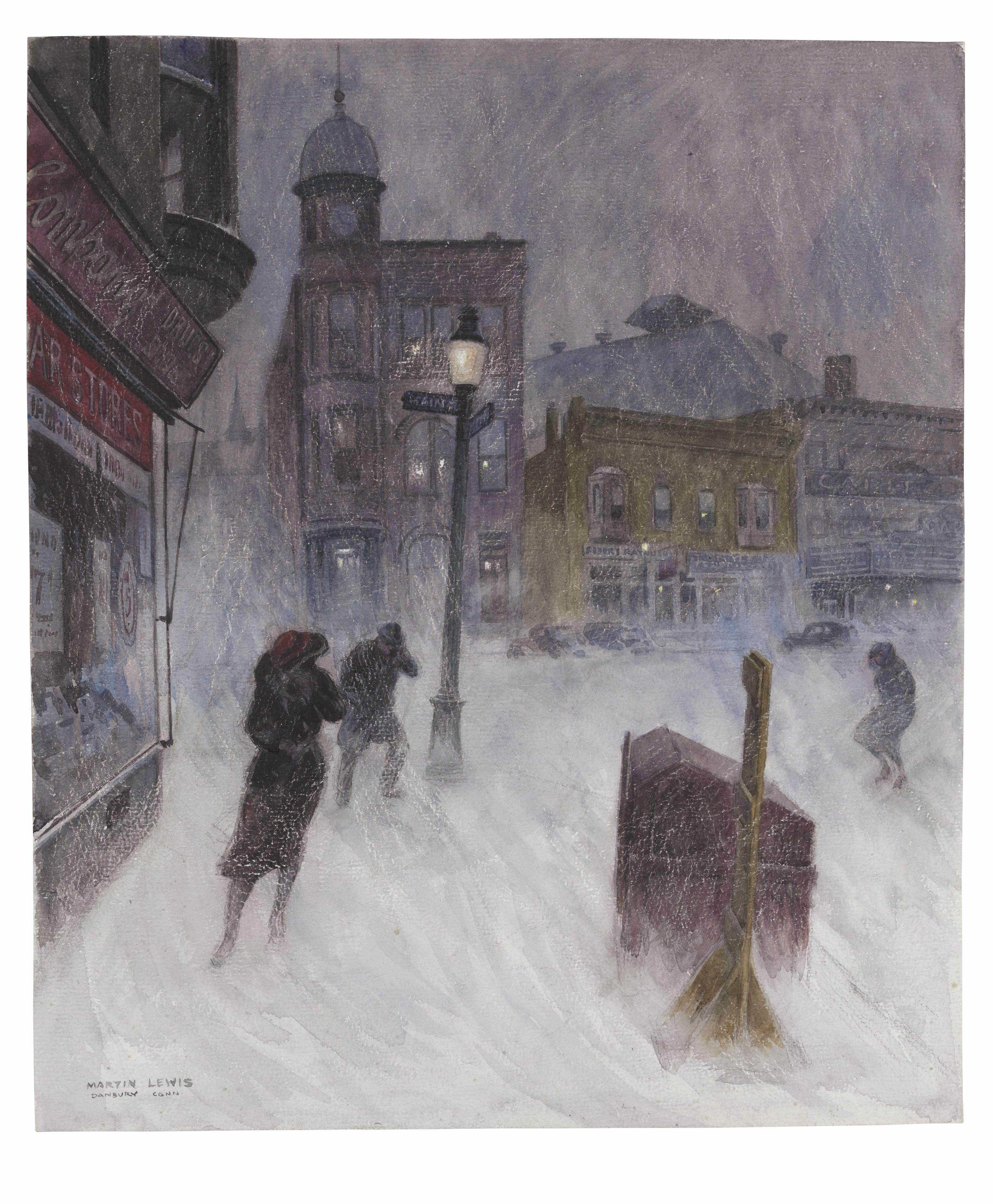 Martin Lewis - Snowstorm, Danbury, Connecticut and Study for \'Snowstorm, Danbury, Connecticut\': A Pair of Works