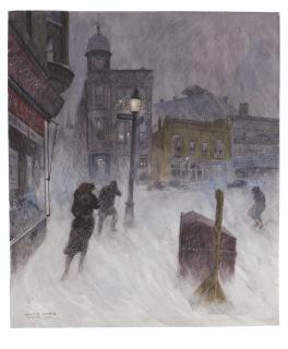 Martin Lewis - Snowstorm, Danbury, Connecticut and Study for \'Snowstorm, Danbury, Connecticut\': A Pair of Works