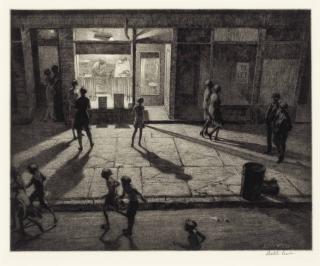 Martin Lewis - Spring Night, Greenwich Village (McCarron 85)