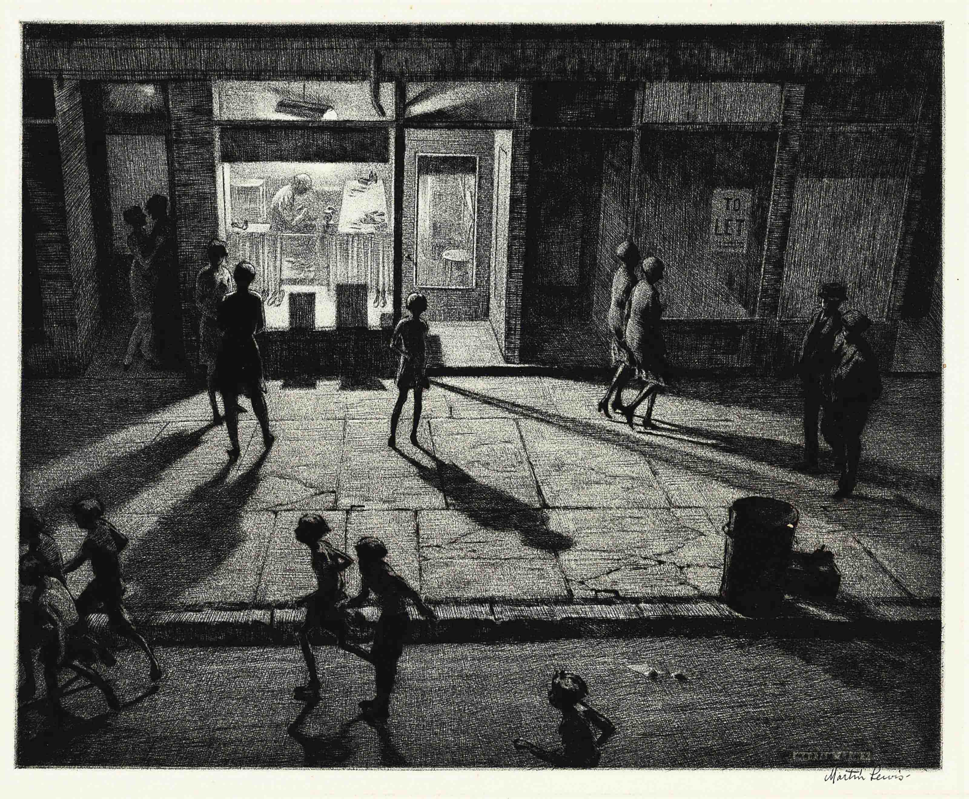 Martin Lewis - Spring Night, Greenwich Village (McCarron 85)