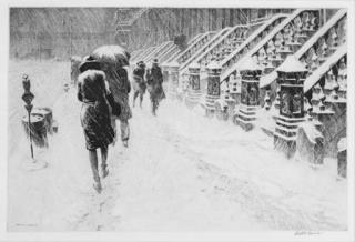 Martin Lewis - Stoops in Snow (McCarron 89)