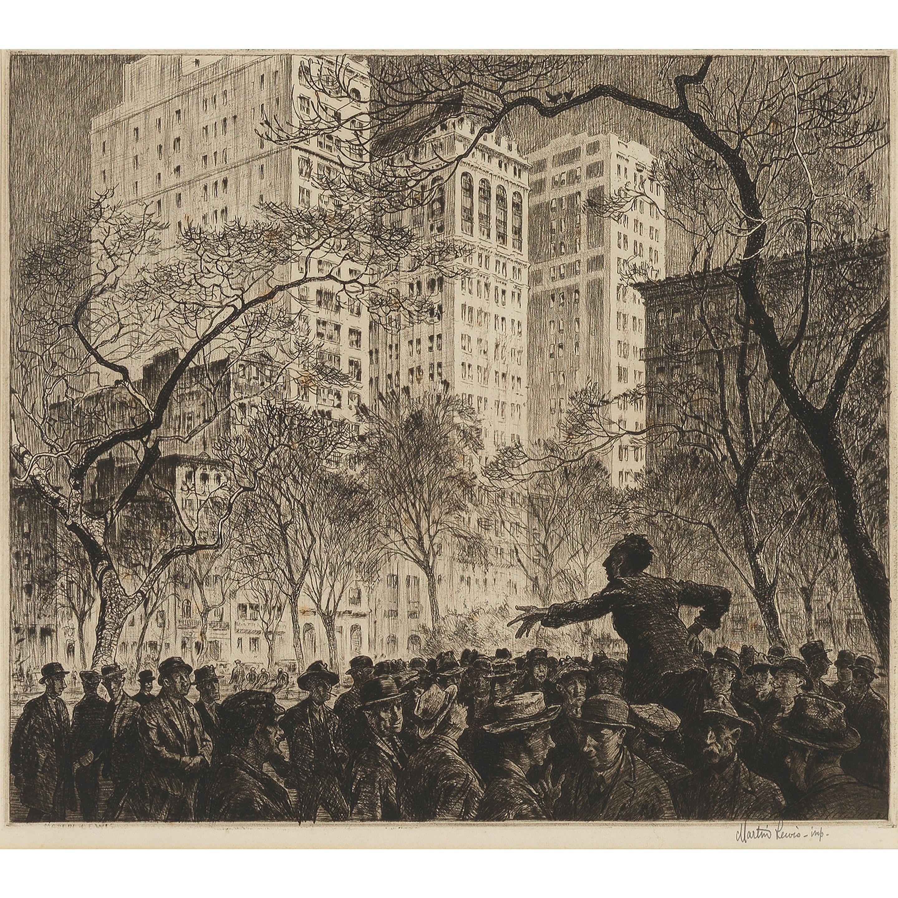 Martin Lewis - The Orator, Madison Square