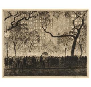 Martin Lewis - Untitled (Madison Square, Rainy Night)