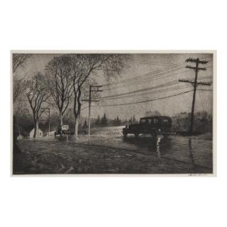 Martin Lewis - Wet Night, Route 6 (M. 104)