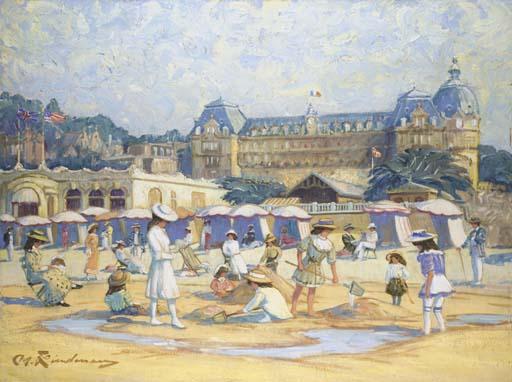 Martin Lindenau - Jeux de Plage Devant Le Grand Hôtel Et Le Casino D\'Houlgate