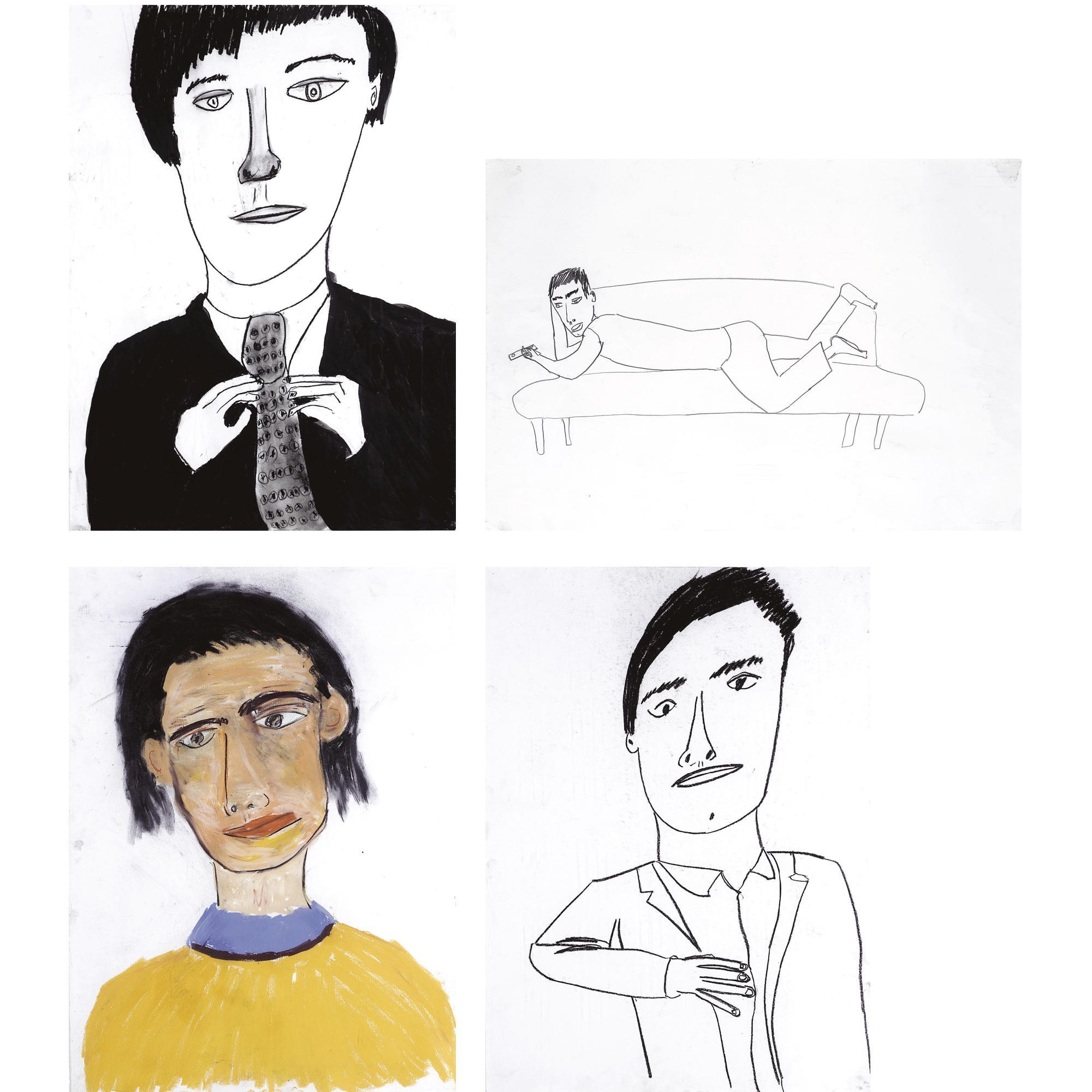 Martin Maloney - (I) Untitled Portrait (Ii) Study For Genre Painting - Remote Control (Iii) Untitled Portrait (Yellow Jumper) (Iv) Untitled Portrait