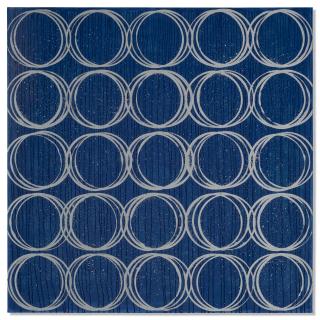 Martin McGinn - Wine Glass Painting, Blue, Black, Silver, 2023