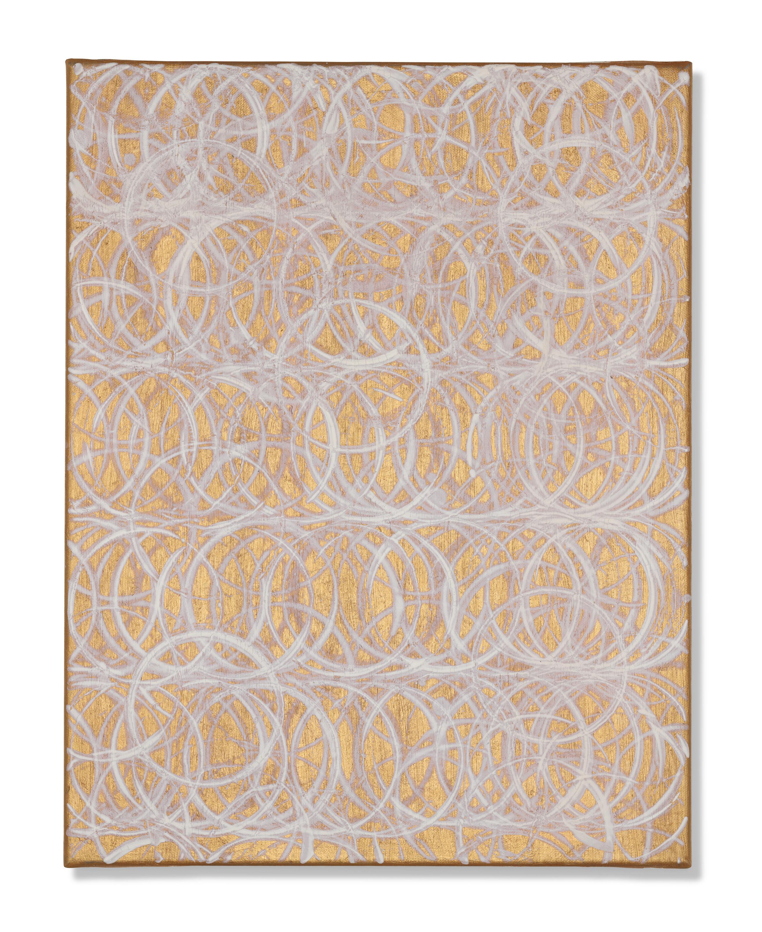 Martin McGinn - Wine Glass Painting, Gold, White, 2023