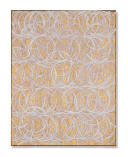 Martin McGinn - Wine Glass Painting, Gold, White, 2023