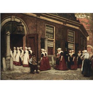 Martin Monnickendam - Dutch amsterdam Orphan Girls Entering The Orphanage Het Burgerweeshuis