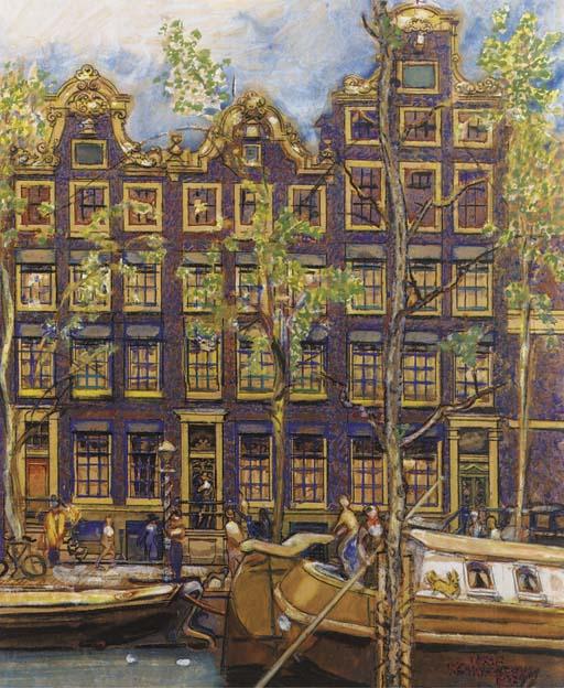 Martin Monnickendam - Grachtenhuizen aan de Prinsengracht