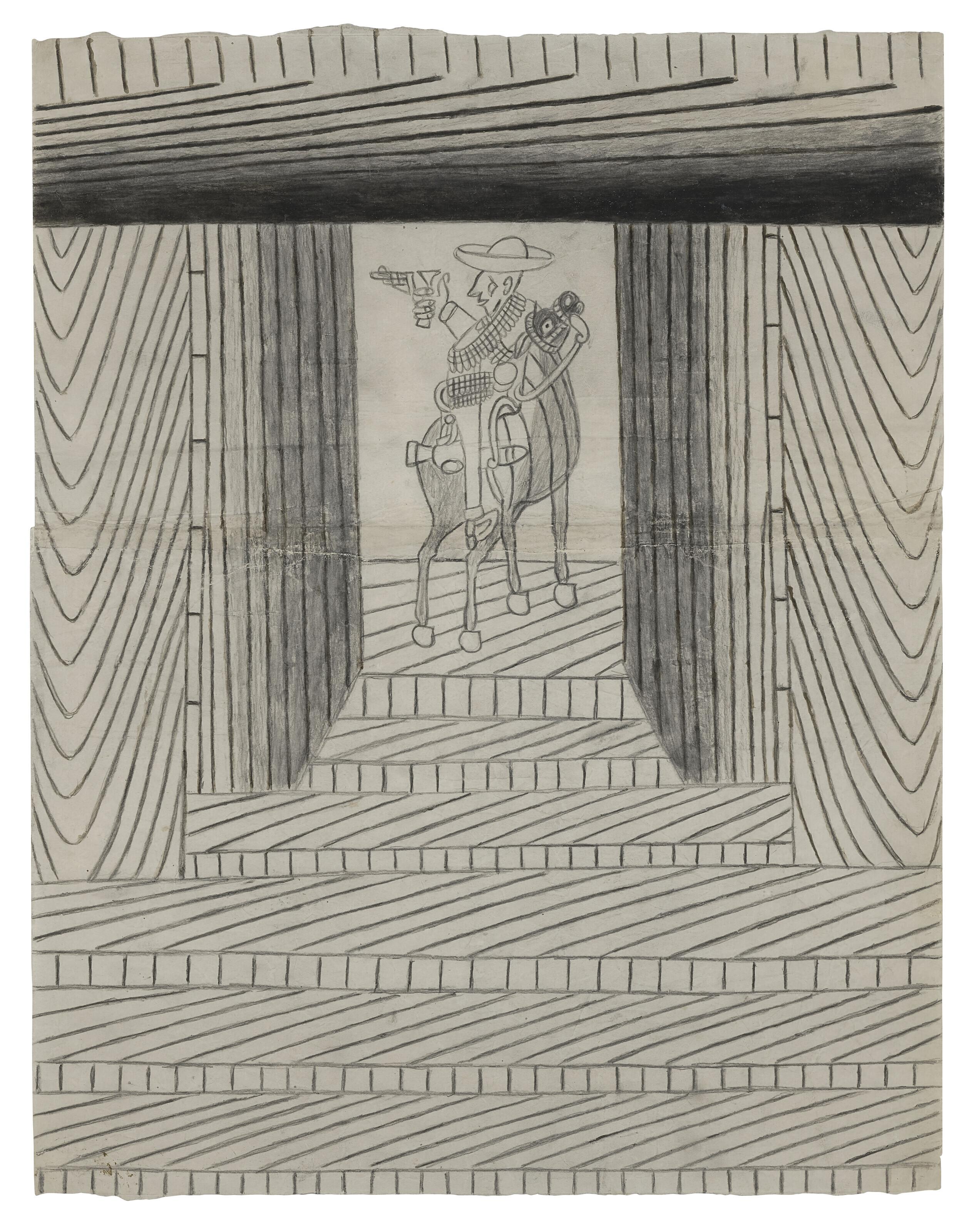 Martín Ramírez - Untitled (Caballero)