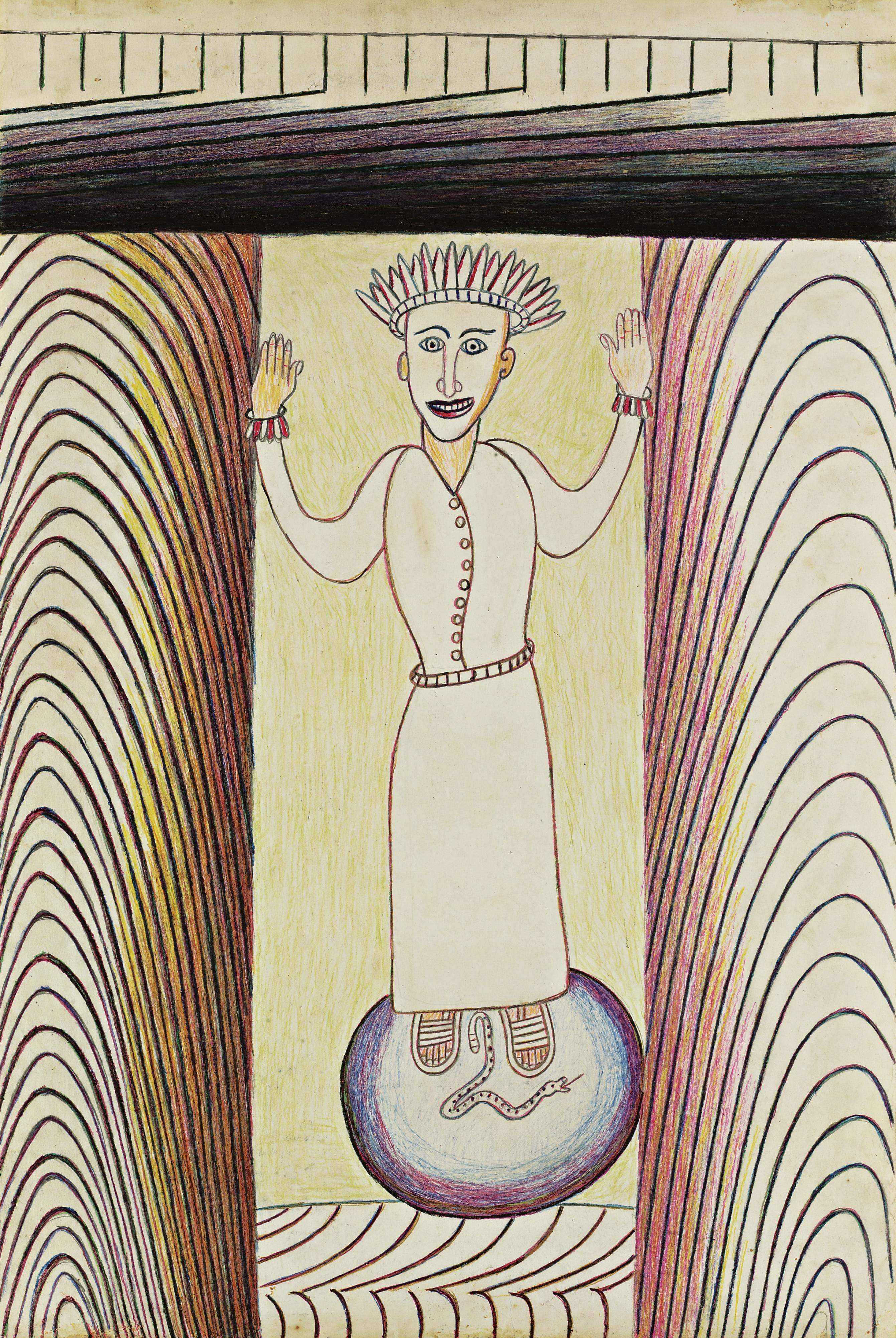 Martín Ramírez - Untitled (Madonna)