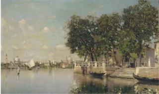 Martin Rico y Ortega - Bragozzi and Gondolas, Venice