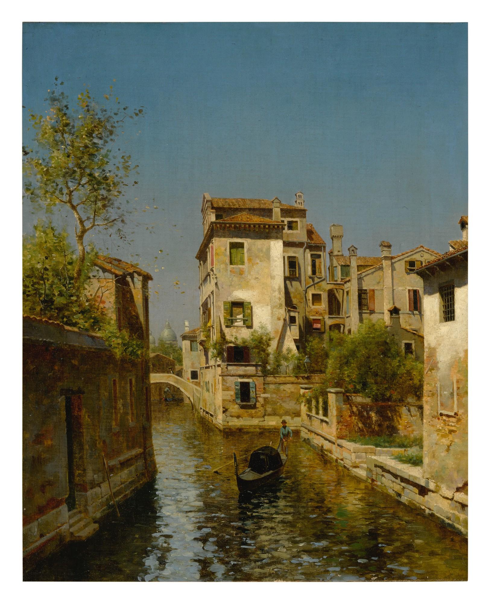 Martín Rico Y Ortega - Gondolier On A Venetian Canal