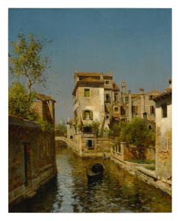 Martín Rico Y Ortega - Gondolier On A Venetian Canal