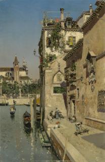 Martín Rico Y Ortega - Spanish Venetian Canal, San Vidal In The Distance 