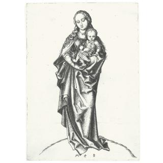 Martin Schöngauer - The Madonna And Child With An Apple (Bartsch 28; Hollstein 39; Lehrs 39)