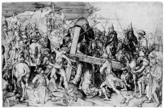 Martin Schongauer - Christ carrying the Cross (B. 21; H. 9)