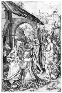 Martin Schongauer - Die Anbetung der Könige.