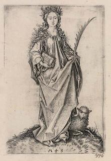 Martin Schongauer - St. Agnes (B. 62; L., Holl. 67)