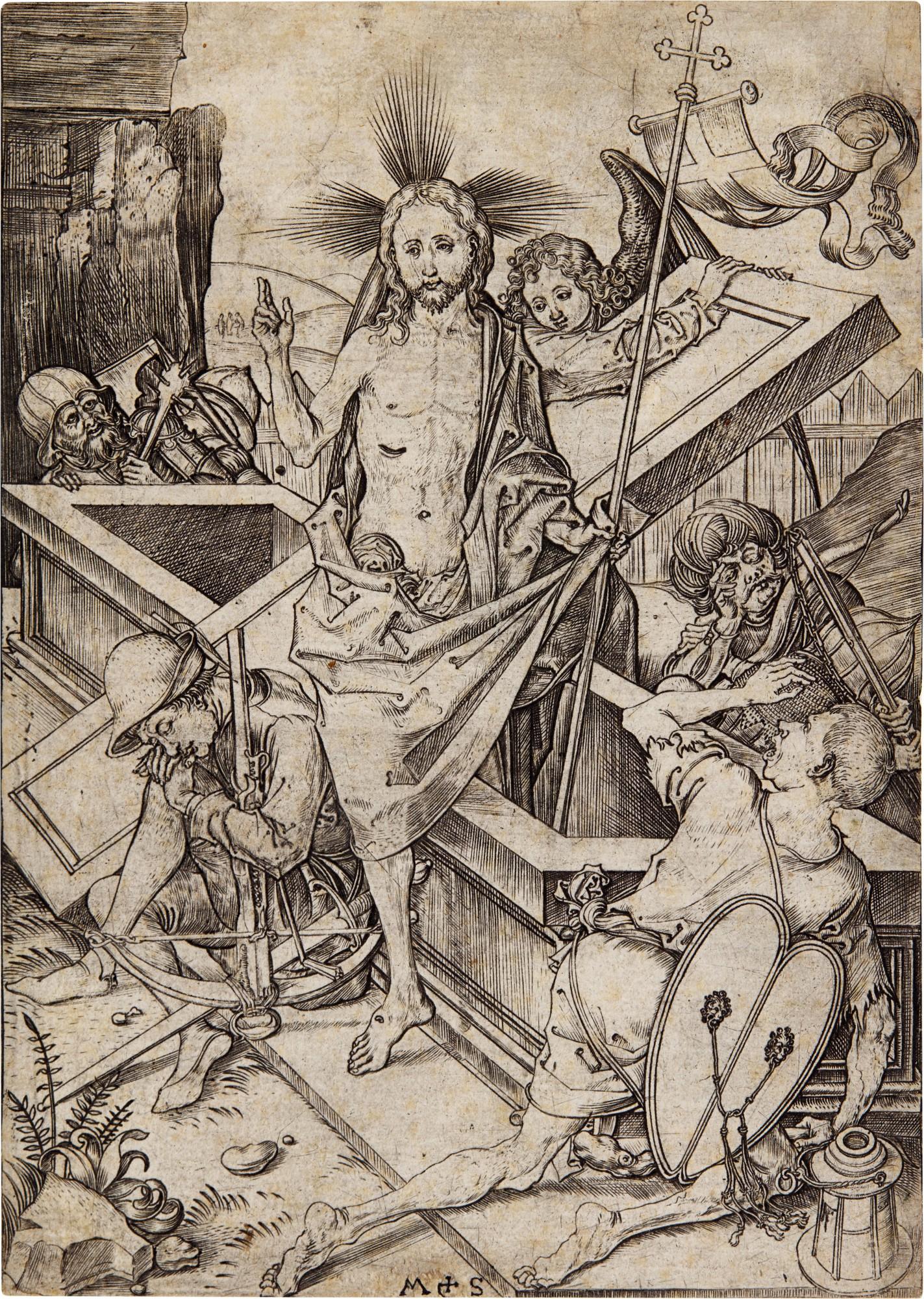 Martin Schongauer - The Resurrection (Bartsch 20; Lehrs, Hollstein 30)