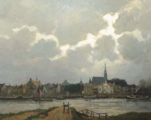 Martin Van Waning - Langs den ouden Rijn: View of Alphen aan de Rijn