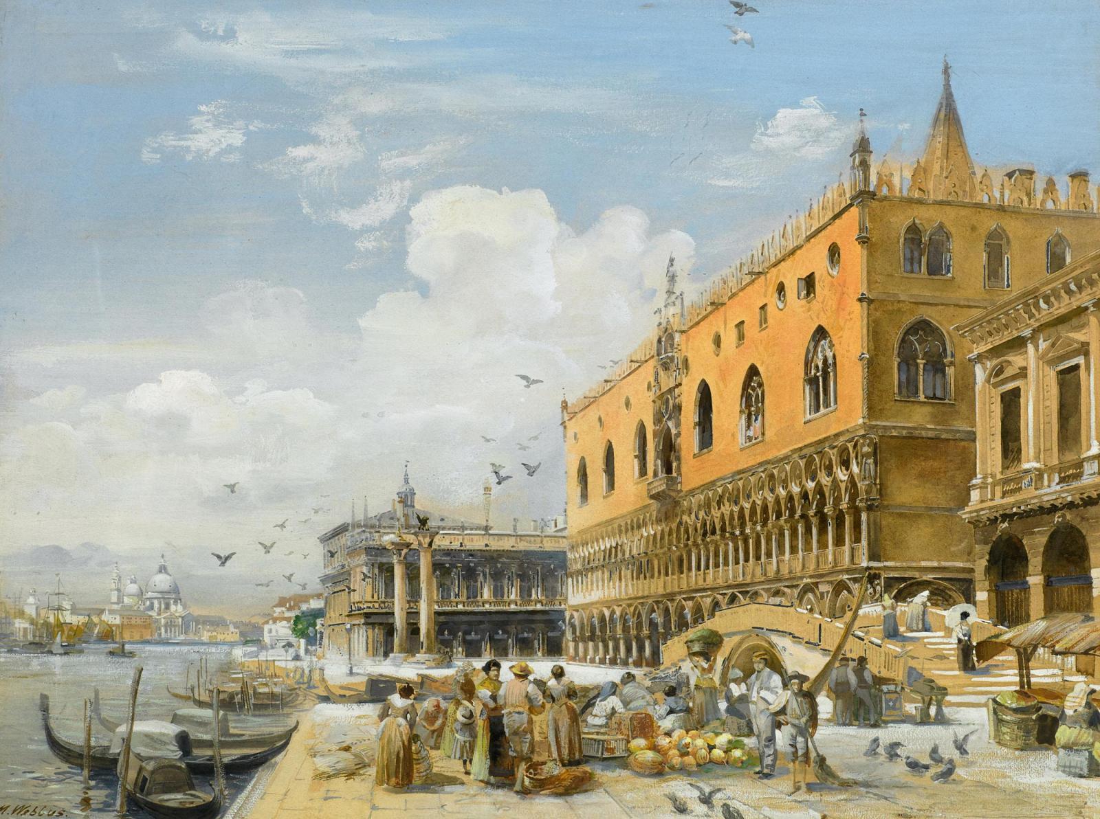 Martin Weblus - Händler vor dem Dogenpalast in Venedig.