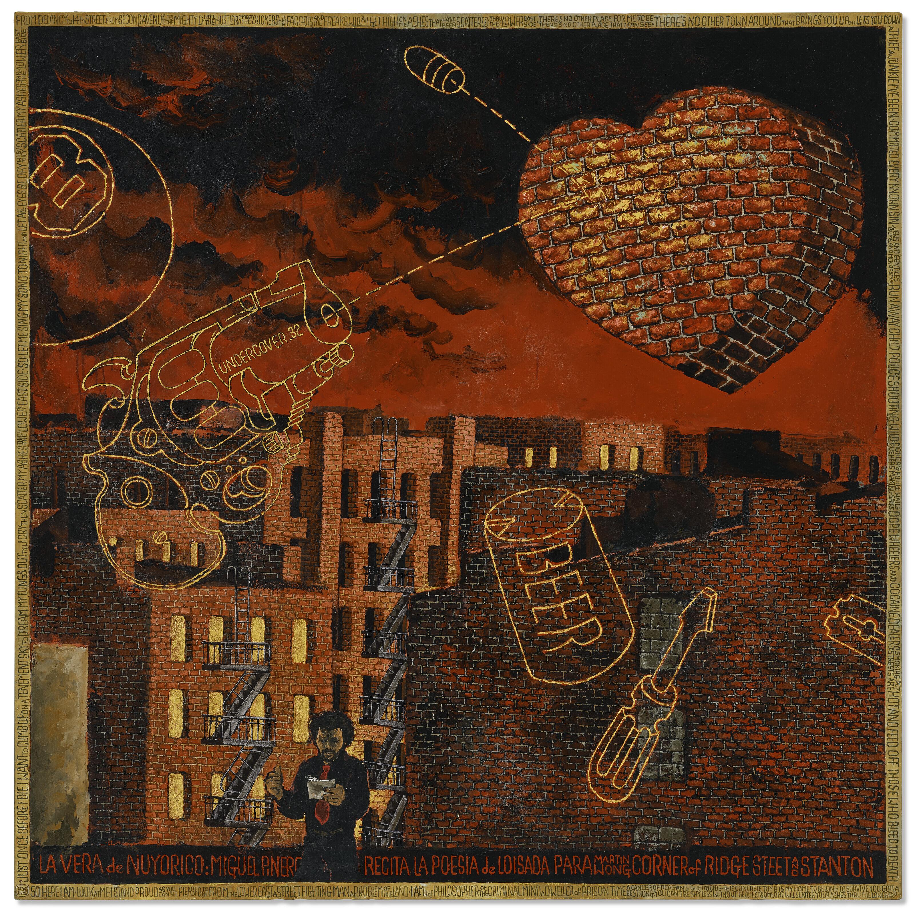 Martin Wong - Portrait of Mikey Piñero at Ridge Street and Stanton