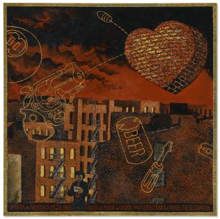 Martin Wong - Portrait of Mikey Piñero at Ridge Street and Stanton