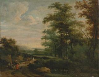 Martinus de la Court - Travelers on a path