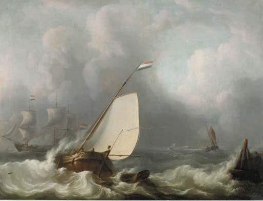 Martinus Schouman - A stiff breeze