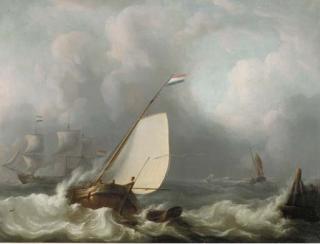 Martinus Schouman - A stiff breeze