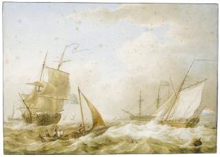 Martinus Schouman - Ships At Sea