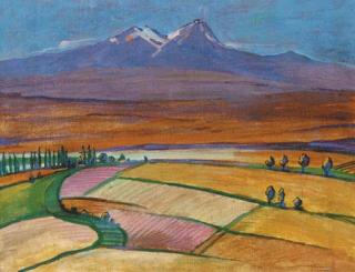 Martiros Sergeevich Sar\'ian - Armenian Landscape with Mount Aragats