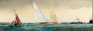 Martyn R. Mackrill - Lulworth and White Heather racing off Cowes