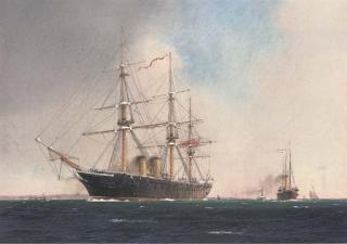 Martyn Richardson Mackrill - The Legendary Iron Battleship H.M.S. Warrior Off Gillicker On High Speed Trials